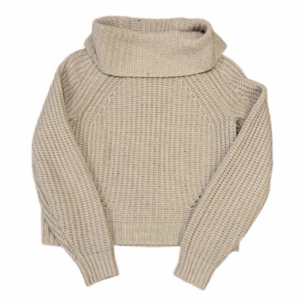 🌟2 for $10 Pink Rose Beige Cowl Neck Sweater Top Soft Cozy Small
